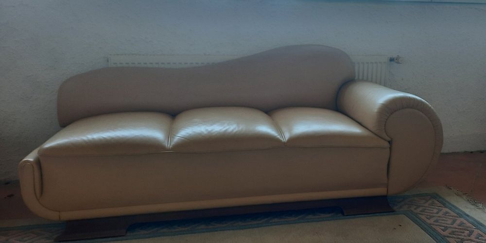 Chaiselongue, Liegesofa mit passendem Hocker in Leder Kaufen auf Ricardo