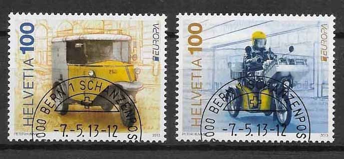 Tutti i francobolli: M1464 -  Véhicules postaux 1er j – Usato da Trélex venduto da Phil_Albert