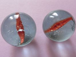 2 SCHÖNE ALTE MURMELN, BILLE, CHLURI, ROT