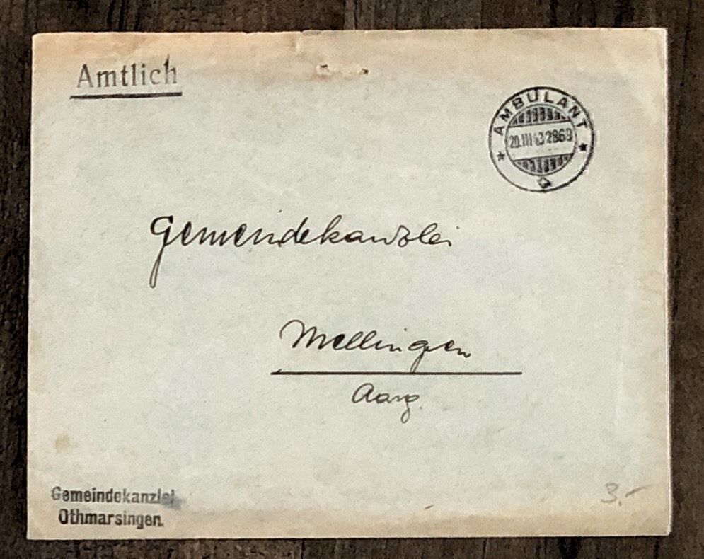 Timbri: Amtlich OTHMARSINGEN, 1.-- – Usato da Lufingen venduto da Rac0
