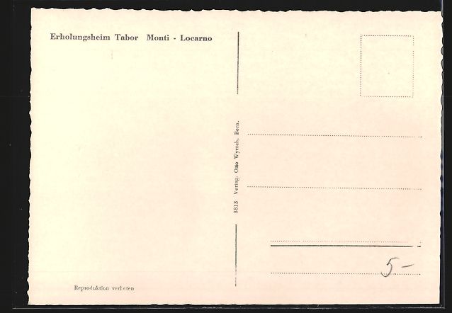 Cartoline postali: AK Locarno, Erholungsheim Tabor – Usato da Berlin venduto da bartko-reher 1