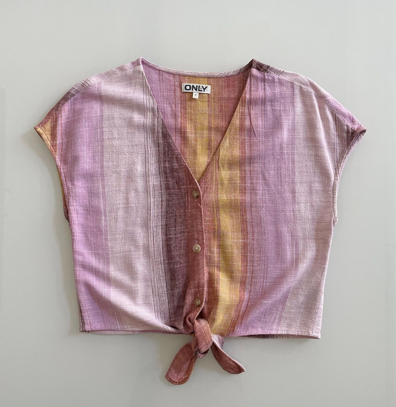Only Blusen: Camicetta in viscosa e lino – Rosa multicolor estiva – Gebraucht aus Bellinzona von Sveva-Style-Hunter 3
