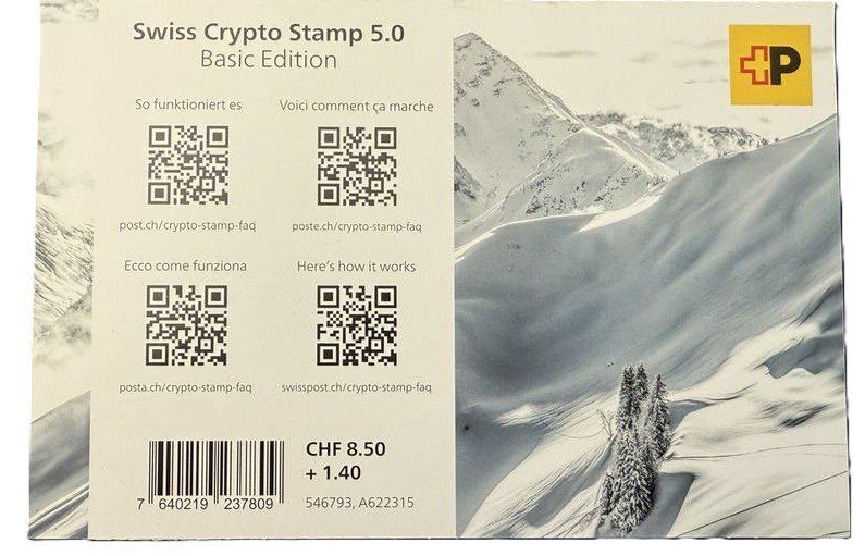 Tutti i francobolli: Swiss Crypto Stamp 5.0 ID 6 Carlo Janka – Nuovo (secondo la descrizione) da St. Moritz venduto da Guenteratch 1