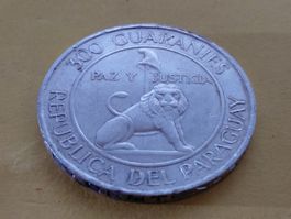Paraguay 300 Guaranies "Präsident Stroessner" 1973 Silber