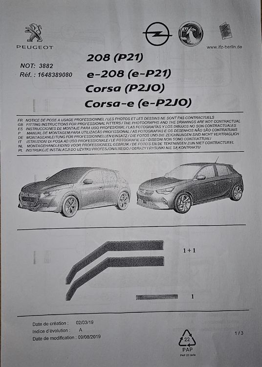WINDABWEISER PROFI Opel Corsa D, SD 3-Türer 2006
