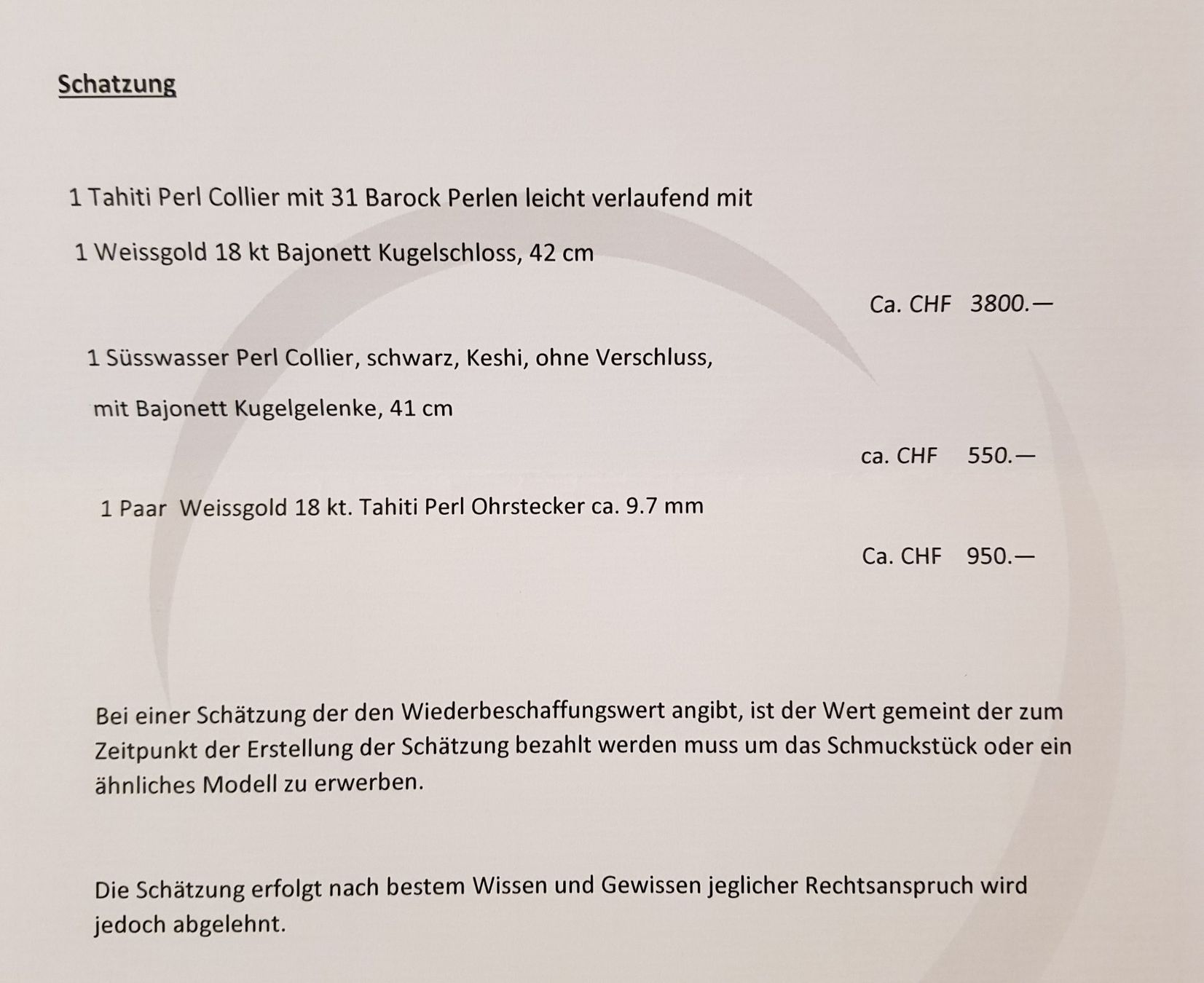 Altri gioielli: Echter Perlenschmuck 5teilig - Schätzung Fr. 9 400.-- – Usato da Oberwil BL venduto da Spartaner01 9