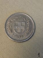 5 Franken Münze 1968 Helvetia guter Zustand