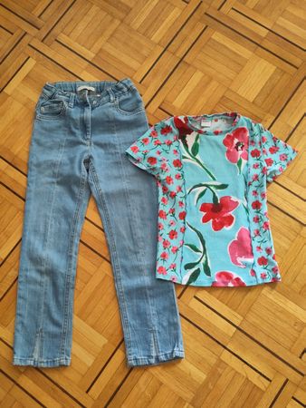 Tolles Desigual Tshirt + Jean TomTailor Gr.134-140 Neuwertig