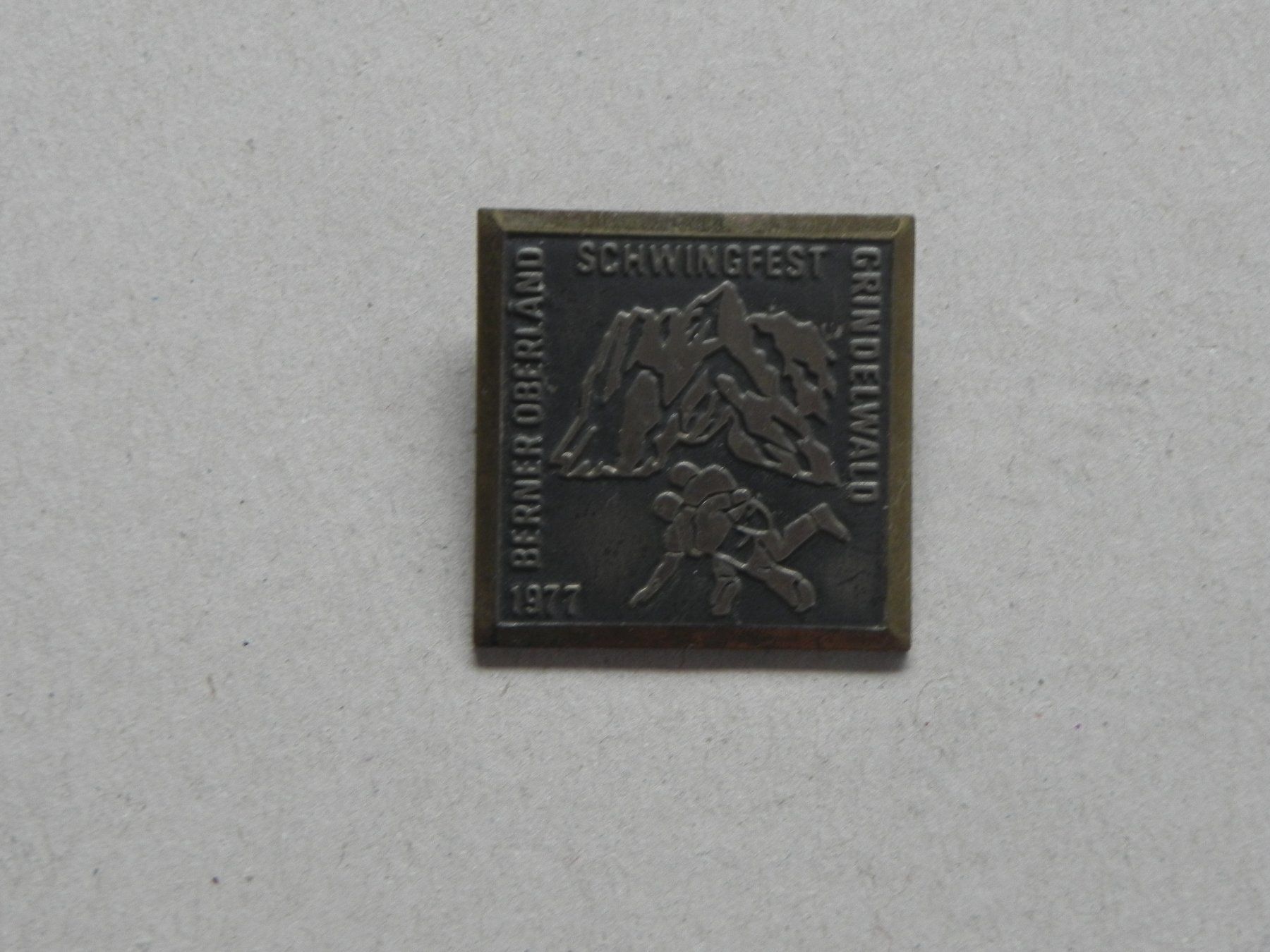Placchette & Badge: Abzeichen Oberl. Schwingfest Schwingen Grindelwald  BE 1977 – Usato da Siebnen venduto da krimsie