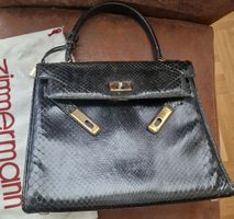 Vintage Handtasche in Schwarz, Echtes Reptilienlede