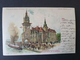 1901, Farbige Postkarte von Paris nach Heiden