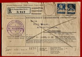 EINZUGSAUFTRAG BEZIRK GERICHT ST MARGRETHEN ST GALLEN 1929