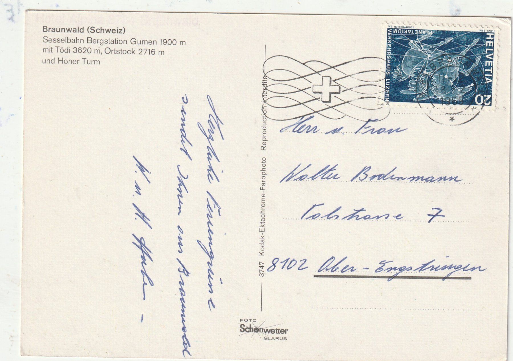 Cartoline postali: Braunwald  Skibetrieb – Usato da Lumbrein venduto da made02 1