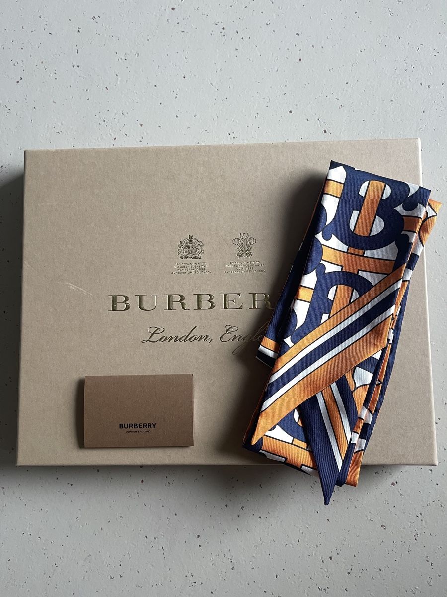 Burberry Foulard & Sciarpe: Burberry TB Monogram Seiden-Twilly Schal Orange – Nuovo (secondo la descrizione) da Zürich venduto da Recode.Fashion 3
