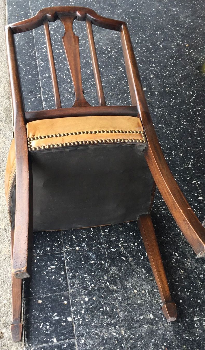 Sedie: 3 chaises bois/cuir, à restaurer – Usato da Onex venduto da mirza02 7