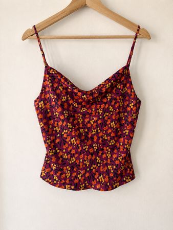 NEW Zara floral print cowl neck camisole top size S