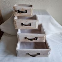 Holzkistli-Set, 4-teilig, Vintage-Look 25 x 21 cm rechteckig