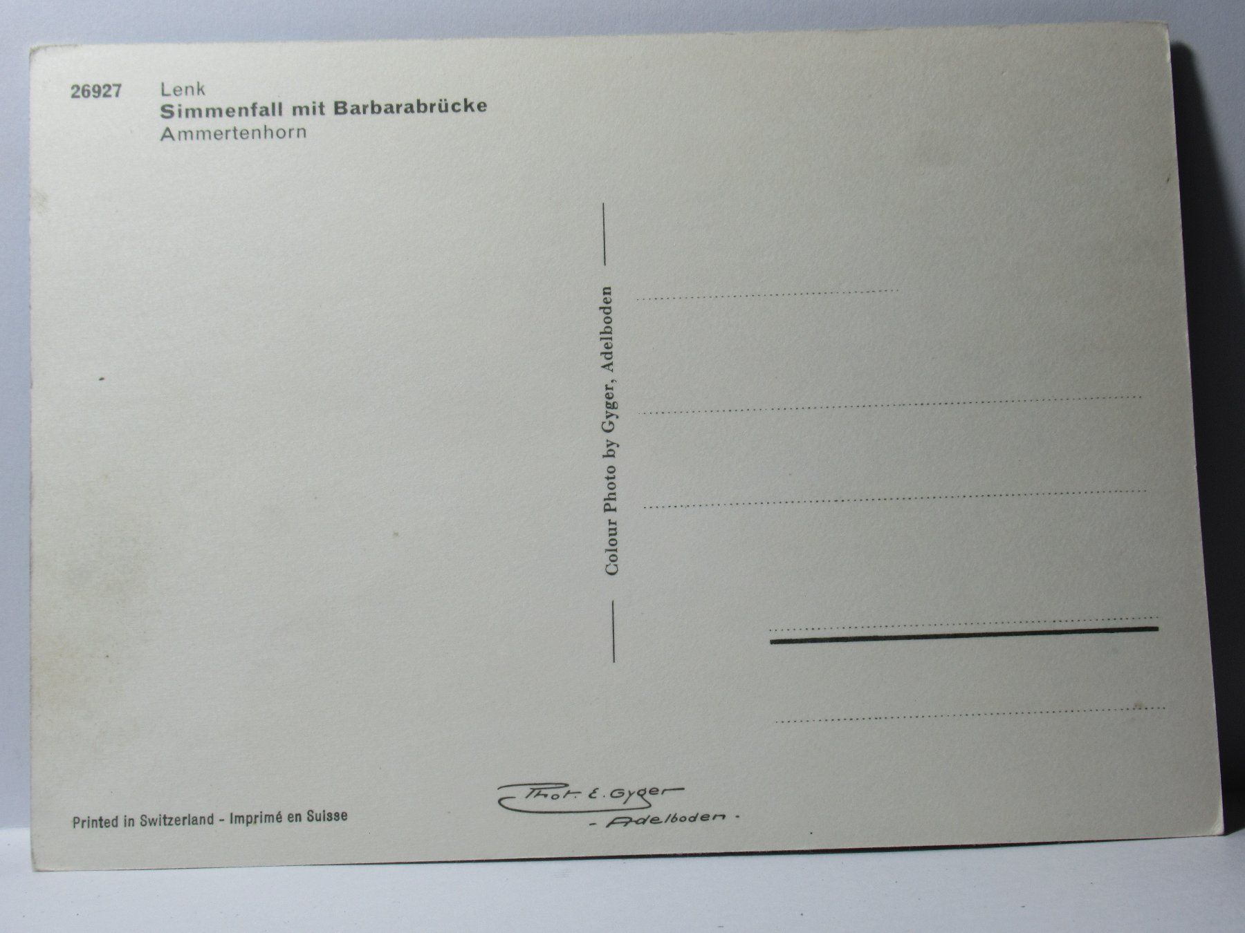 Cartoline postali: Lenk , Simmenfall mit Barbarabrücke – Nuovo (secondo la descrizione) da Grenchen venduto da Bluemchen1900 1