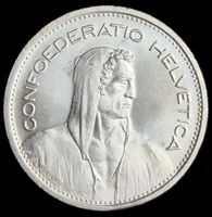 Rar Silber 5 Franken 1952 Schweiz Stgl!