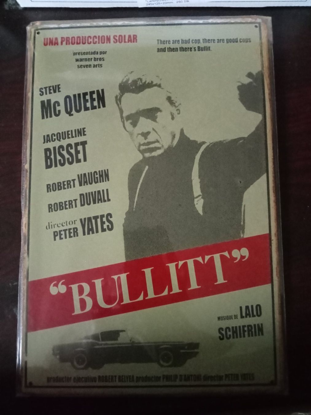 Insegne: Rusty Blechscdhild-BULLIT-STEVE MC QUEEN – Nuovo e nell'imballaggio originale da Rupperswil venduto da big-one-sale 1