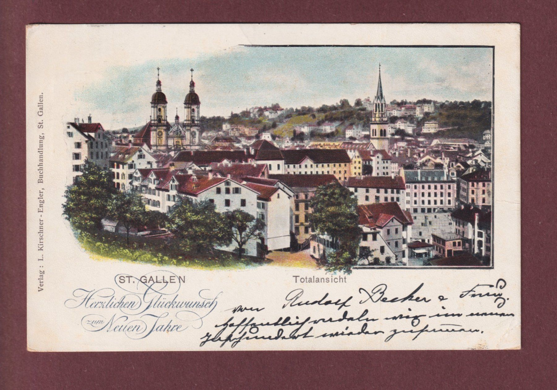 Cartes postales: ST. GALLEN - Totalansicht - 1900 // Eckbug // – D'occasion à Pully par nicecards