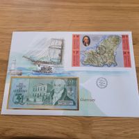 Banknoten Brief - Lettre avec billet de banque Guernsey 1987
