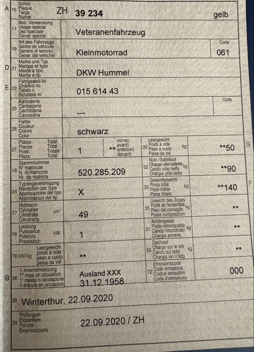 DKW Mofas: DKW Hummel – Gebraucht aus Russikon von beissser 7