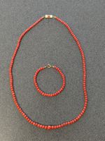 Rote Edelkoralle (Corallium rubrum) Kette mit Armband