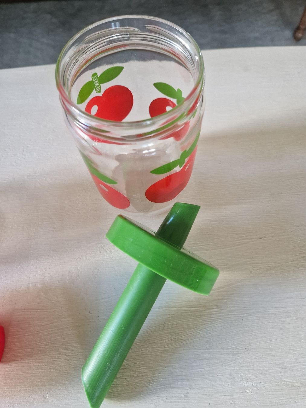 Bicchieri: 2 Glasbehälter mit Obstdekor Frankreich 1990, Vintage  – Usato da Degersheim venduto da eli031 3