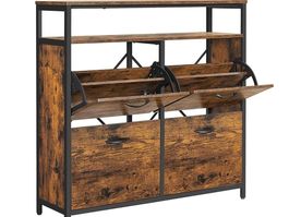 Schuhschrank Schuhregal 4 Klappen 12-20 Paar ALUNA