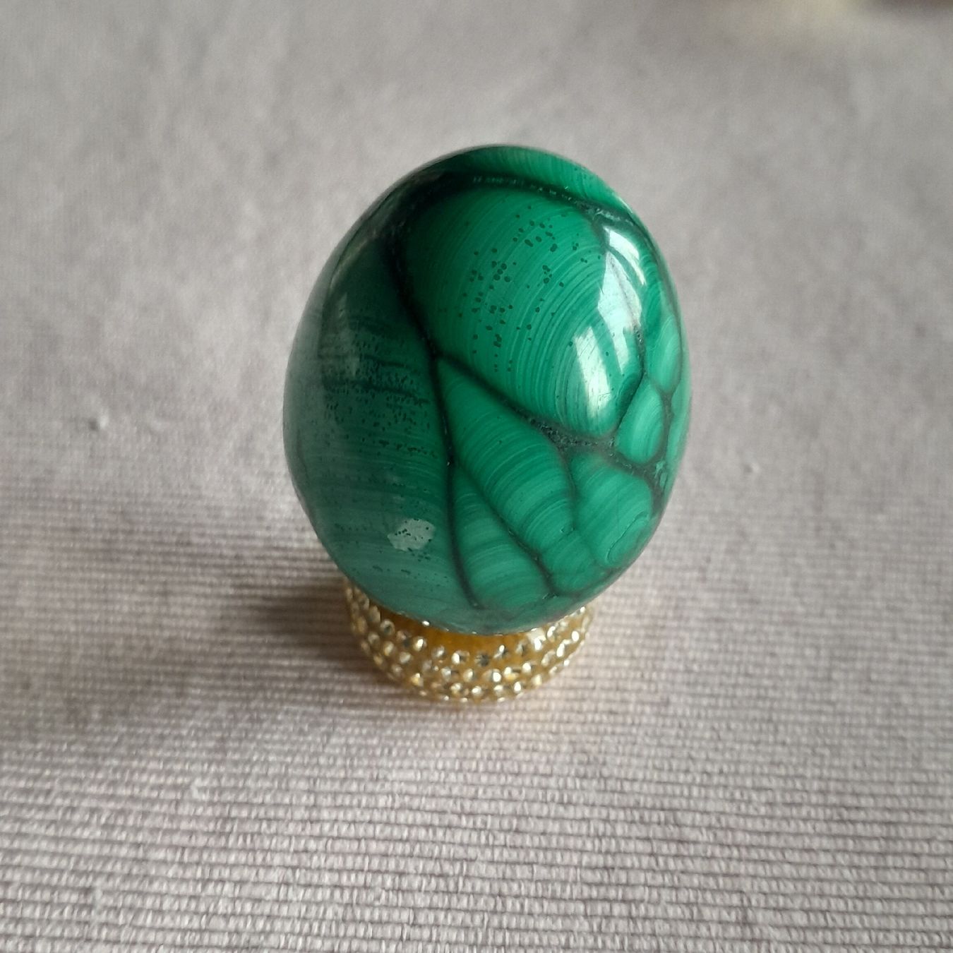 Minerali & Pietre curative: Echtes Malachit-Ei, ca. 4,5 cm – Usato da Knutwil venduto da Kompex 1