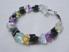 Armband mit Halbedelsteinen, Länge 21cm