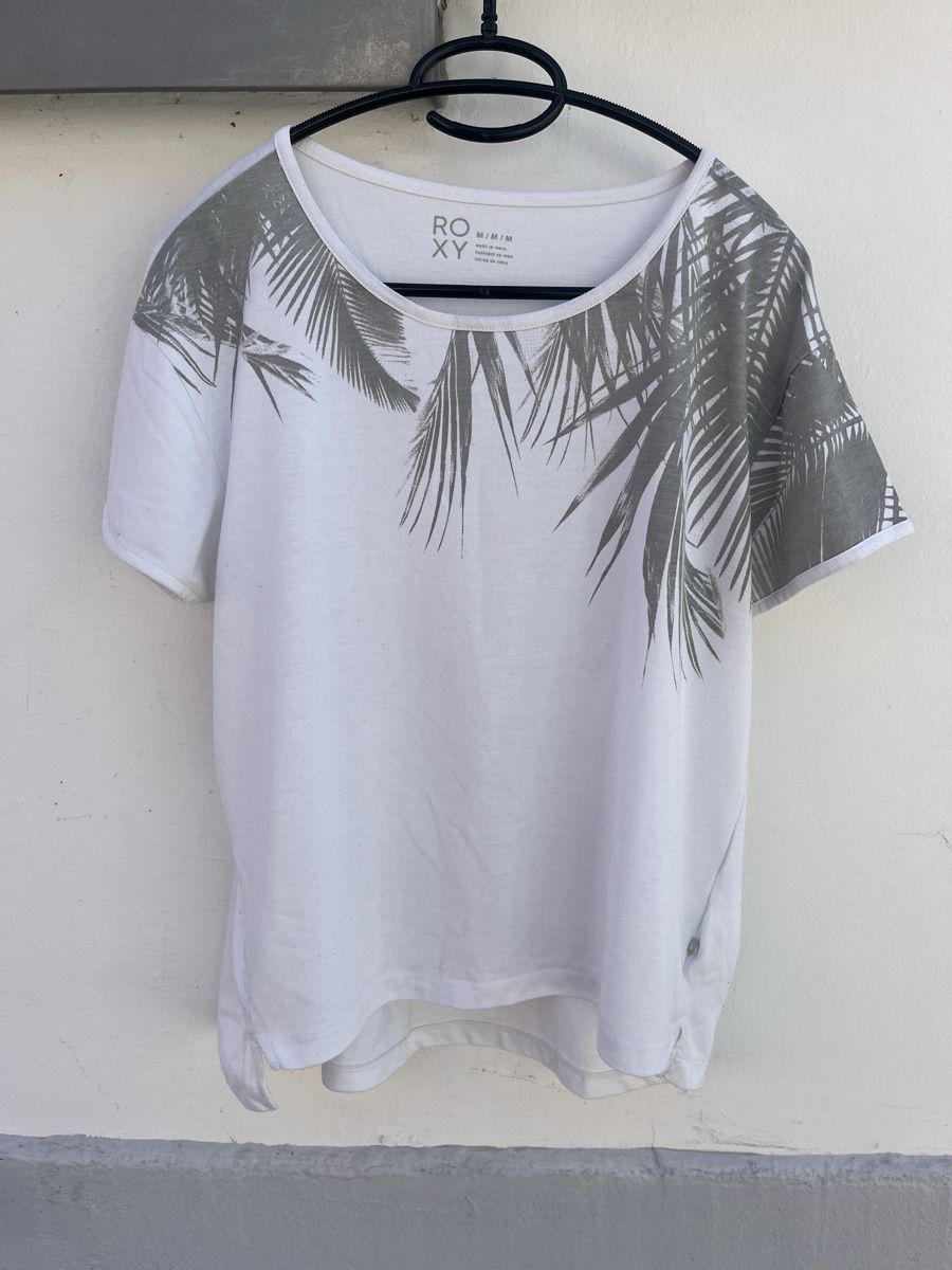 Roxy T-shirt: Roxy: T-Shirt Palmen M, weiss – Usato da Rhäzüns venduto da duudii