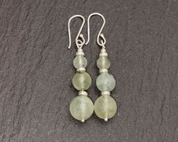 Boucles d'oreilles Préhnites et argent 925