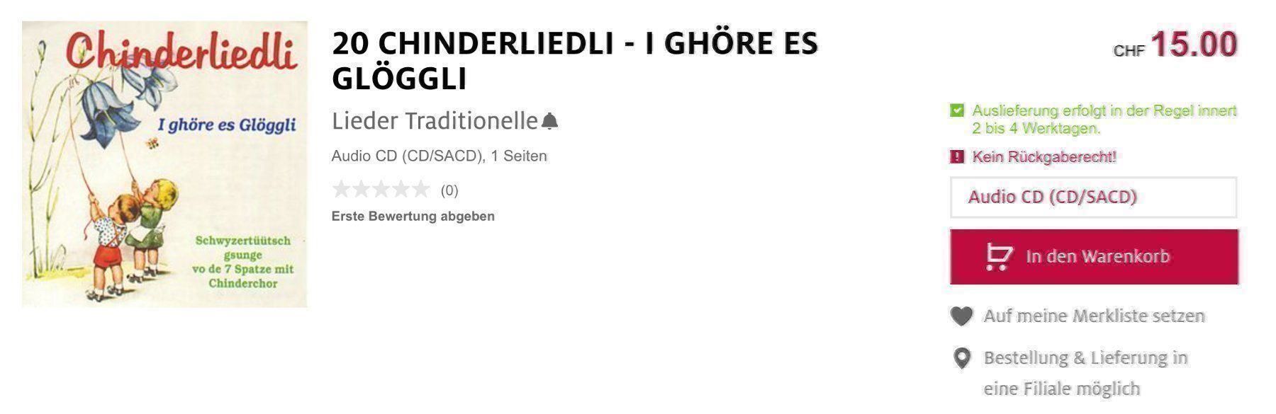 CD: 2 CD: De chli Muck & Chinderliedli – Usato da Rothenburg venduto da Kaulquappe55 2