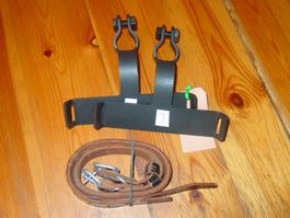 Wehrmacht Zeltbahn Halter mit Lederriemli zu Rad