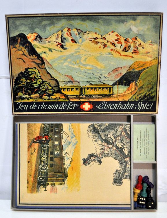 Jeu De Société Ancien Rare - Parcours Chemin De Fer / Jeu De L'oie FN - Occasion Vintage