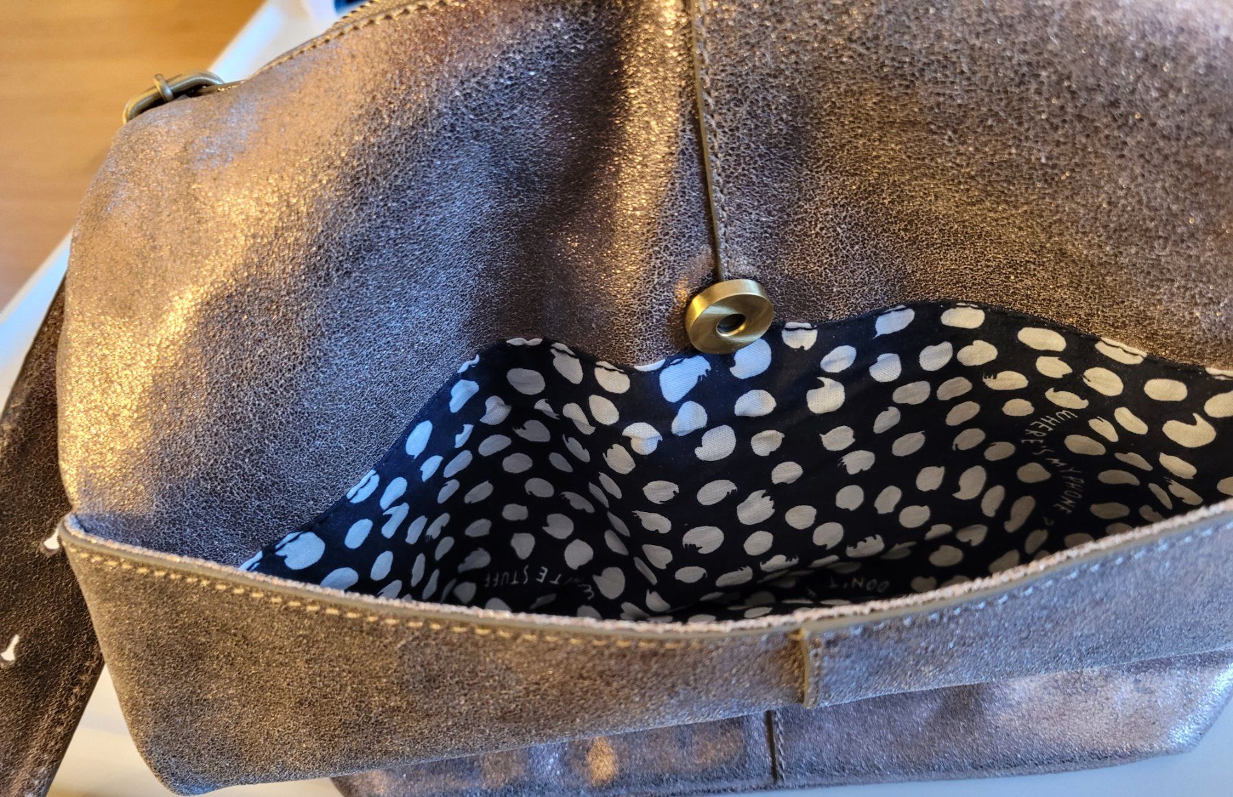 Borse da donna: White Stuff Ledertasche hellbraun metallic – Usato da Zürich venduto da nkem13 3