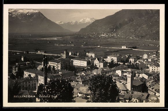 Cartoline postali: AK Bellinzona, Veduta Sud – Usato da Berlin venduto da bartko-reher