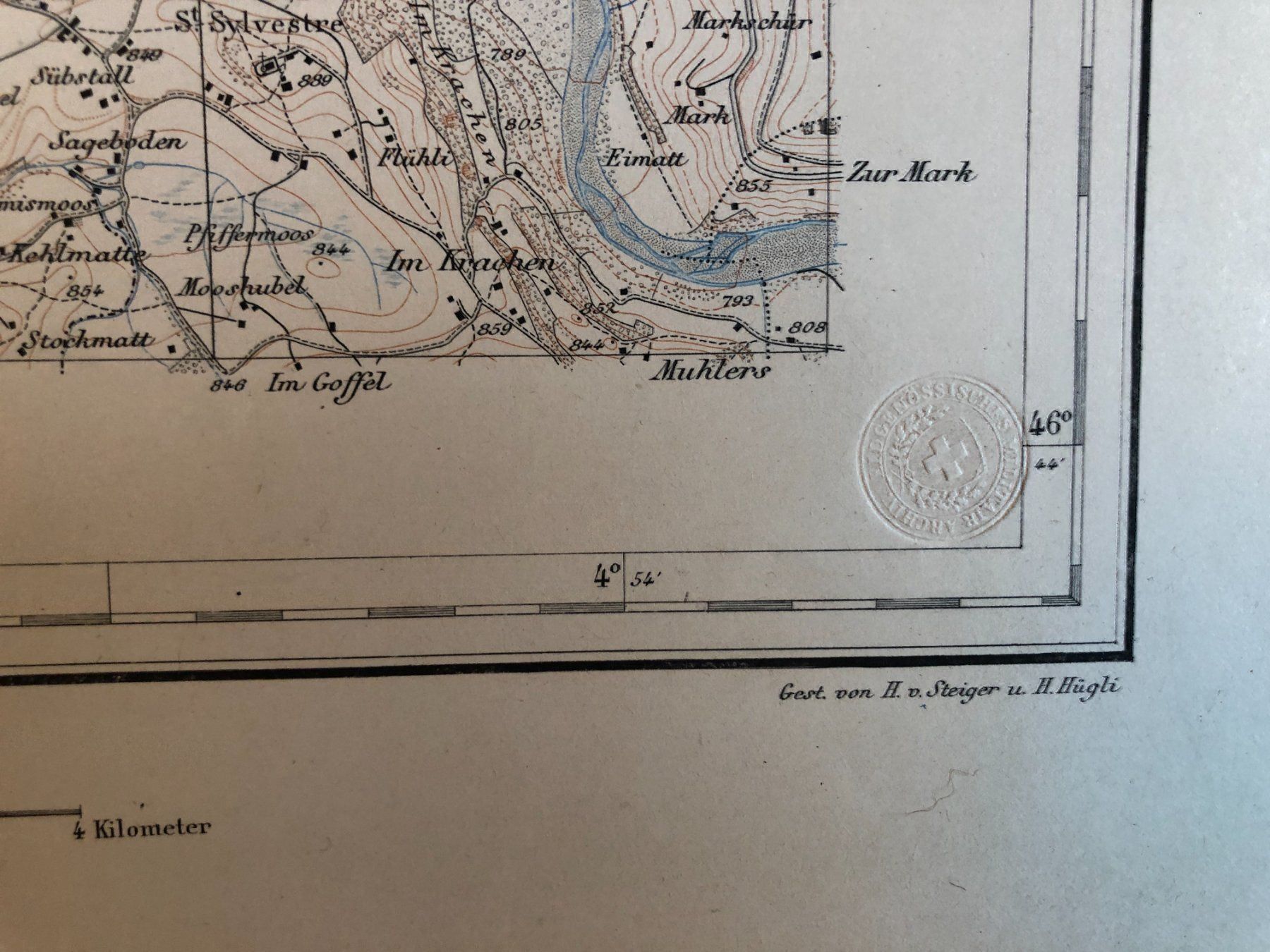 Landkarten & Atlanten: Siegfriedatlas Bl. 345: Marly 1886 – Gebraucht aus Zürich von allp 5
