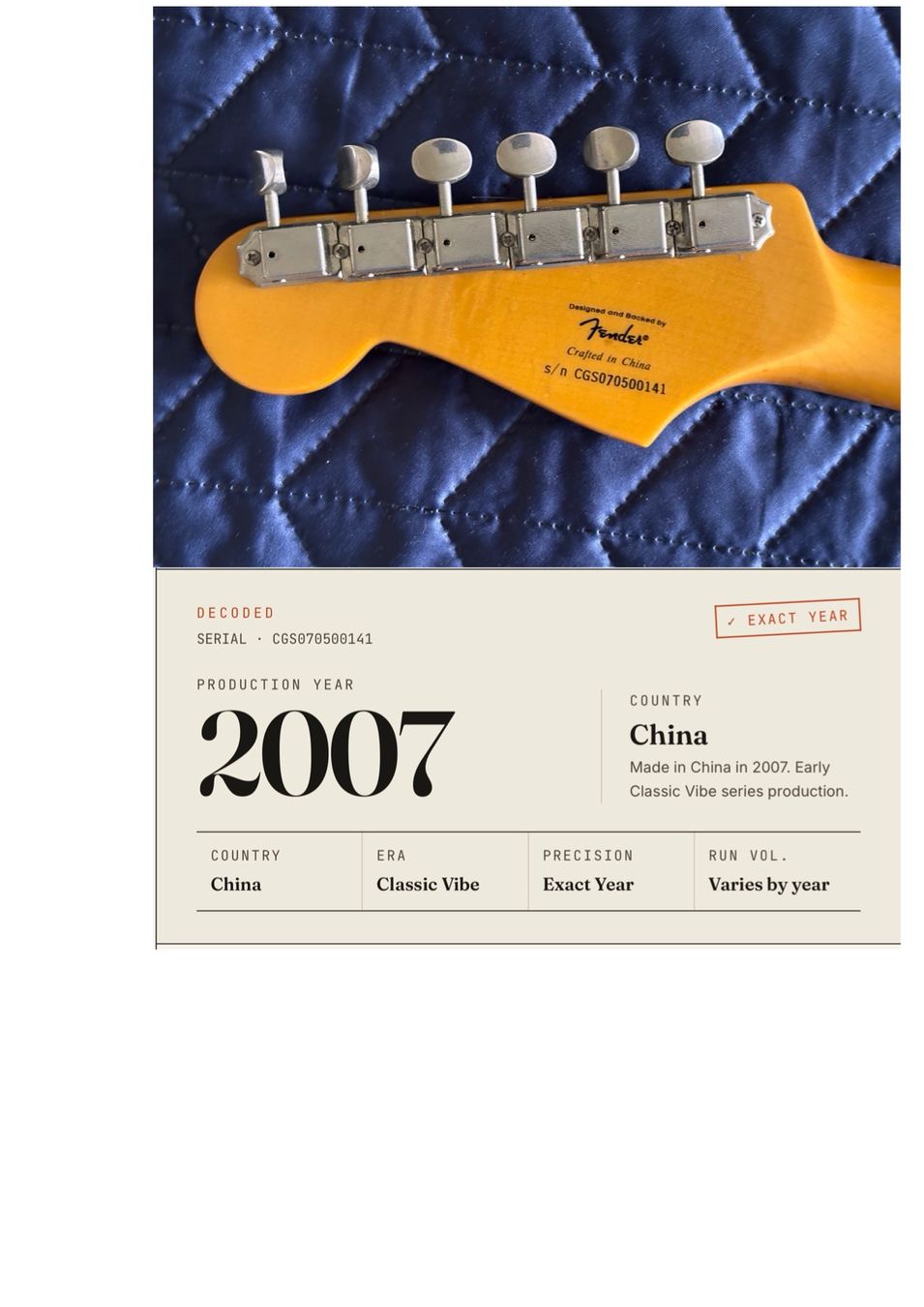 Squier Strumenti musicali: 2007 Fender Squier 50's Classic Vibe Stratocaster – Usato da Buch SH venduto da JTThomas 9