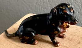 Kleine alte Wiener Bronze (??) Figur Dackel 50er-Jahre