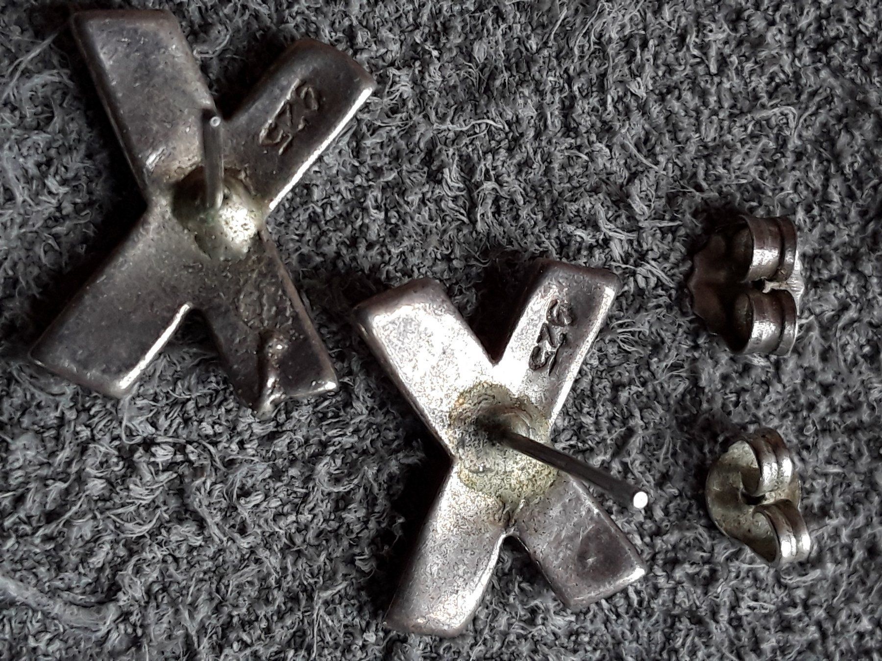 Orecchini pendenti & Orecchini a lobo: Sterling Silber Ohrstecker in X Form – Usato da Zürich venduto da helsan 2