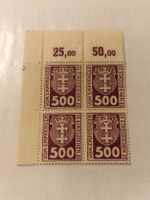 SELTENER Block - Deutsches Reich Danzig Portomarken 1921
