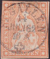 Strubel: 25G (25B4) mit Vollstempel von ST.GALLEN Kat: 100.-