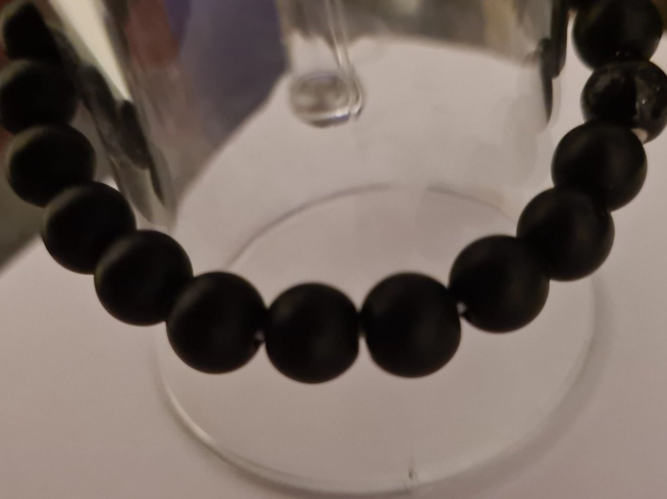 Onyx Bracciali & Braccialetti: Handgemachtes echtes Onyxstein matt Armband Elastikband Gr.L – Nuovo (secondo la descrizione) da Münchenbuchsee venduto da babilibern 8