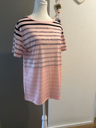 Kurzarm Shirt Damen rosa gestreift  Gr. M