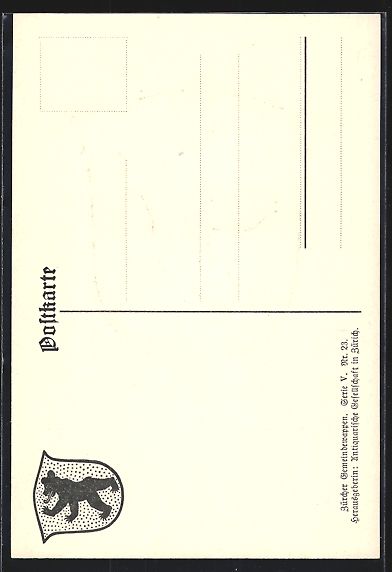 Cartoline postali: Bäretswil, Wappen mit schwarzem Bären – Usato da Berlin venduto da bartko-reher 1