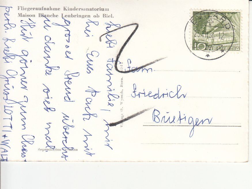 Cartoline postali: Leubringen Fliegeraufnahme 1956 – Usato da Bürglen TG venduto da StampGraf 1