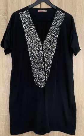 Marke Saint Tropez Tunika  schwarz mit Glitzer Pailletten